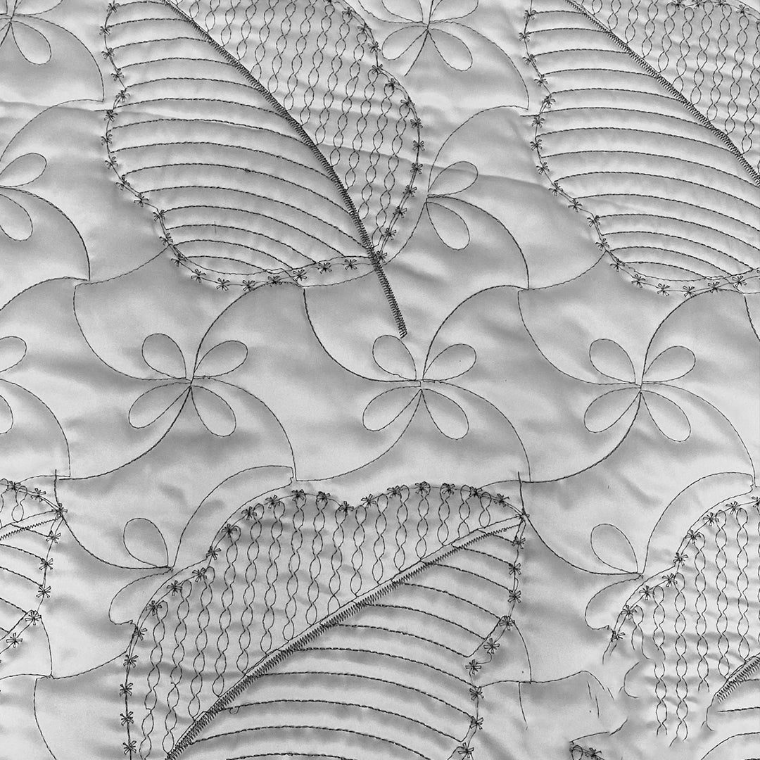 Leaf Bed spread - Light Grey