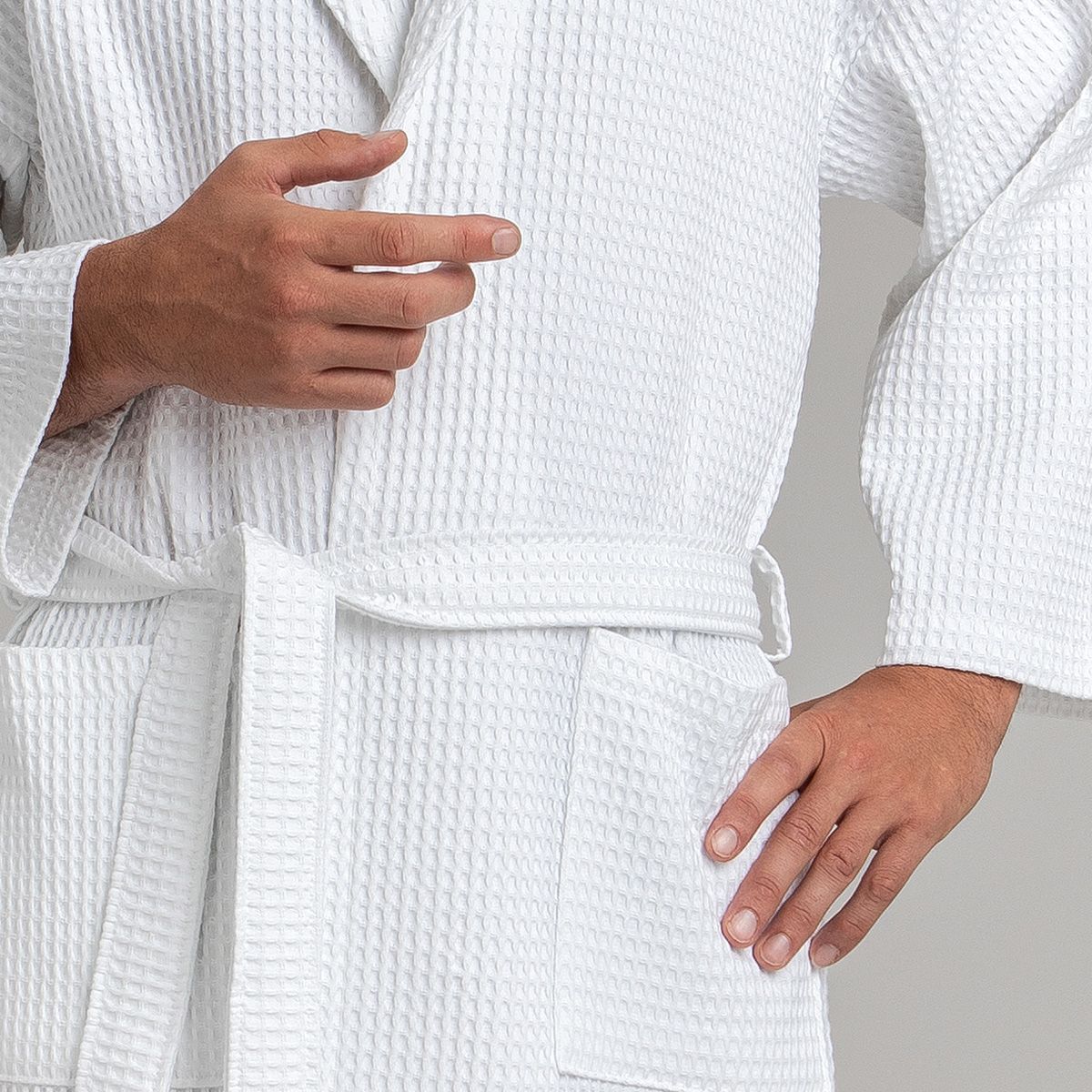 Waffle Bathrobe White