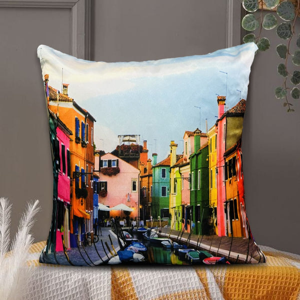 Digital Printed Silk Cushion Cover - Venice