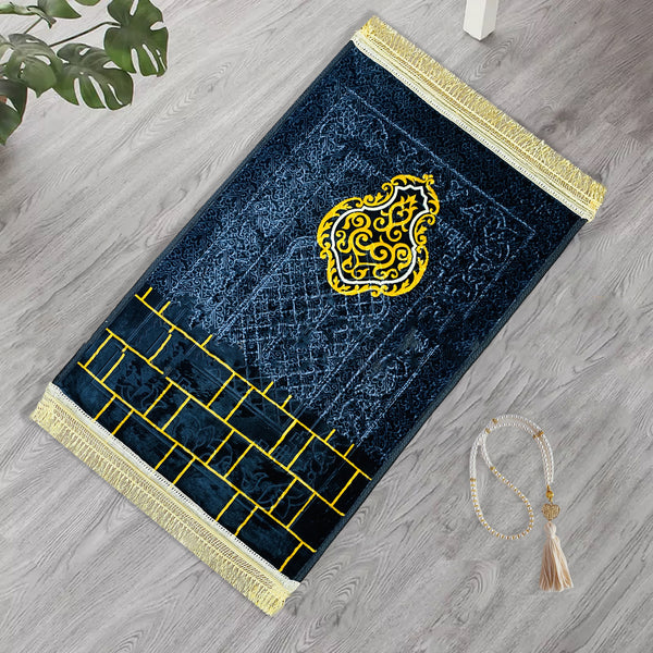 Premium Velvet Prayer Mat - Kaaba Holy Wall