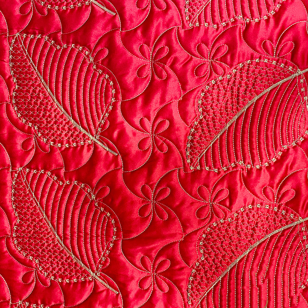 Leaf Bed spread - Red