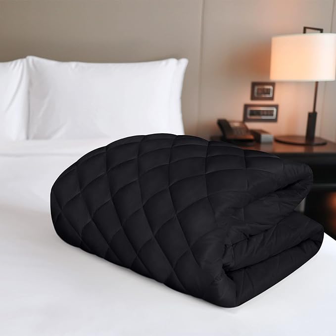 Quilted Fitted Mattress Pad - Black