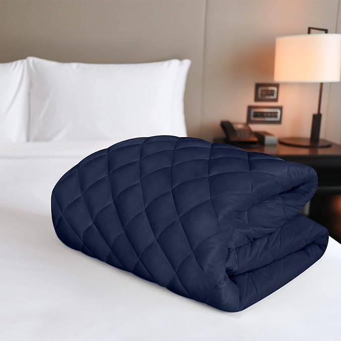 Quilted Fitted Mattress Pad - Blue