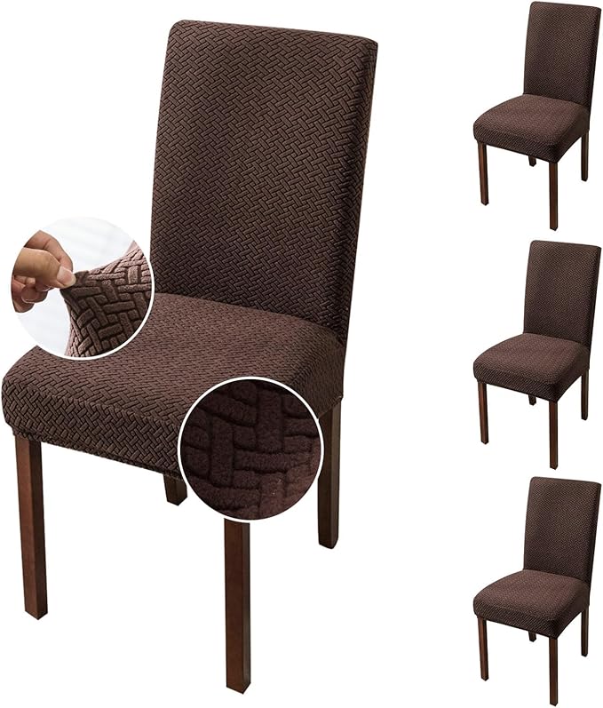 Stripe Jacquard Chair Covers  - Brown