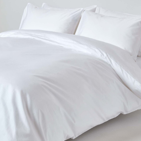 WHITE SOLID BED SHEET SET