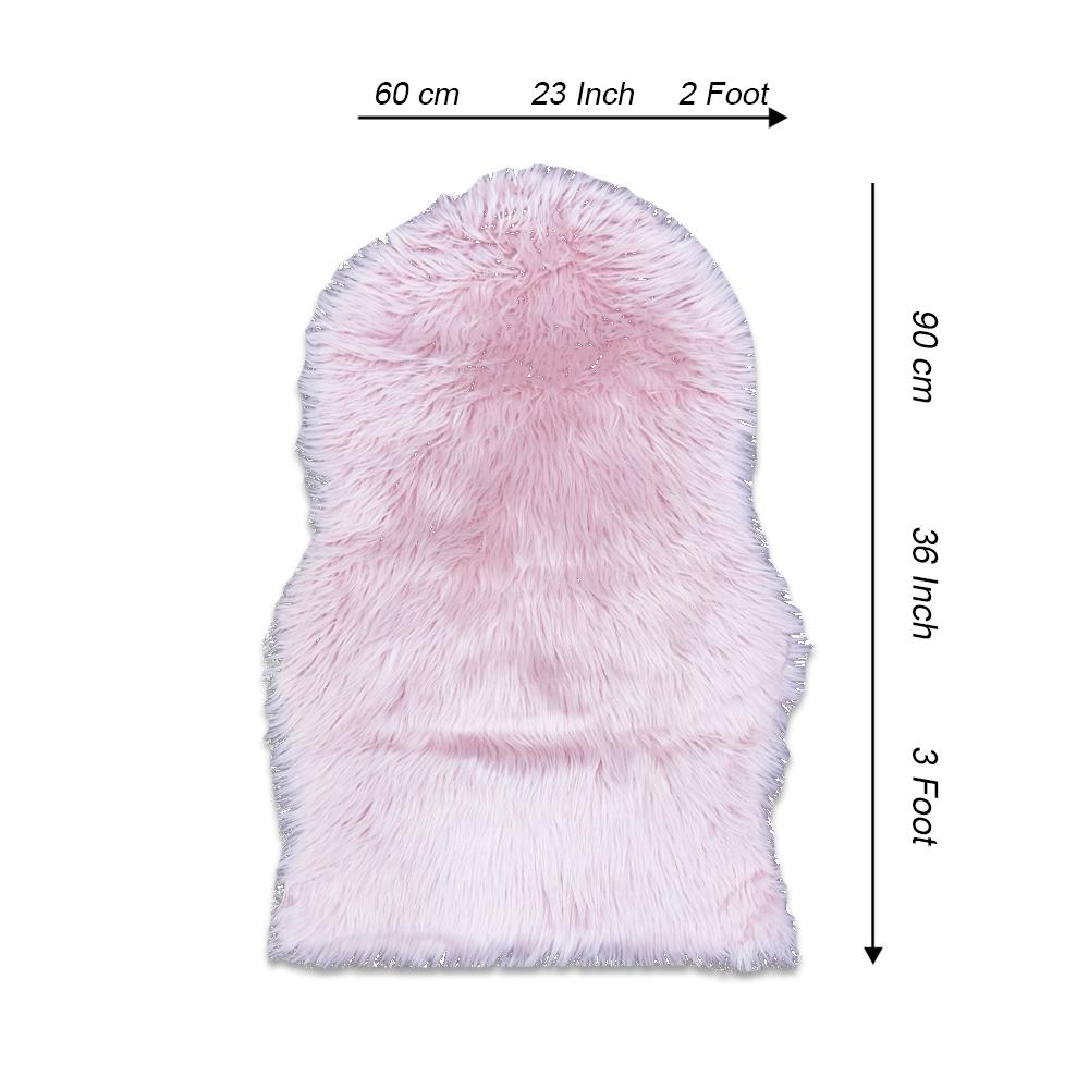 Diamond Shape Furry Rug - Pink