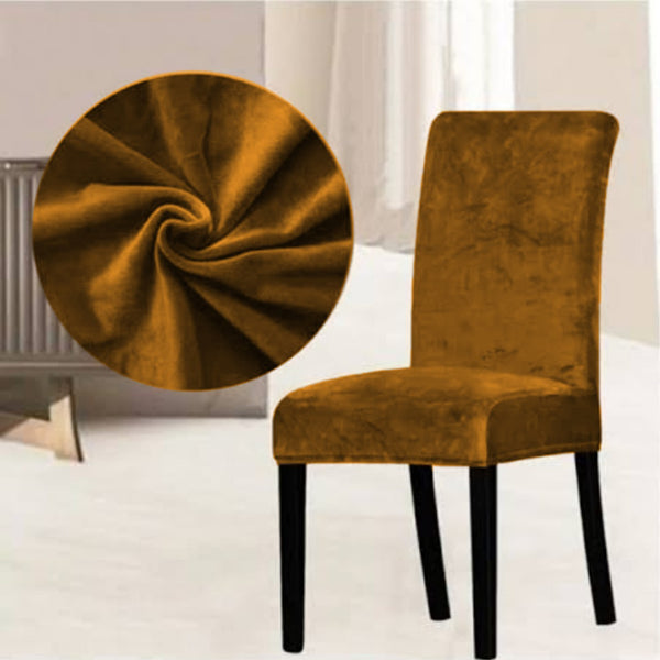 Velvet Dining Chair Covers - Camel