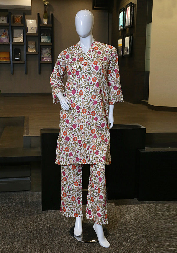 2 Piece Printed Lawn Suit -Amber