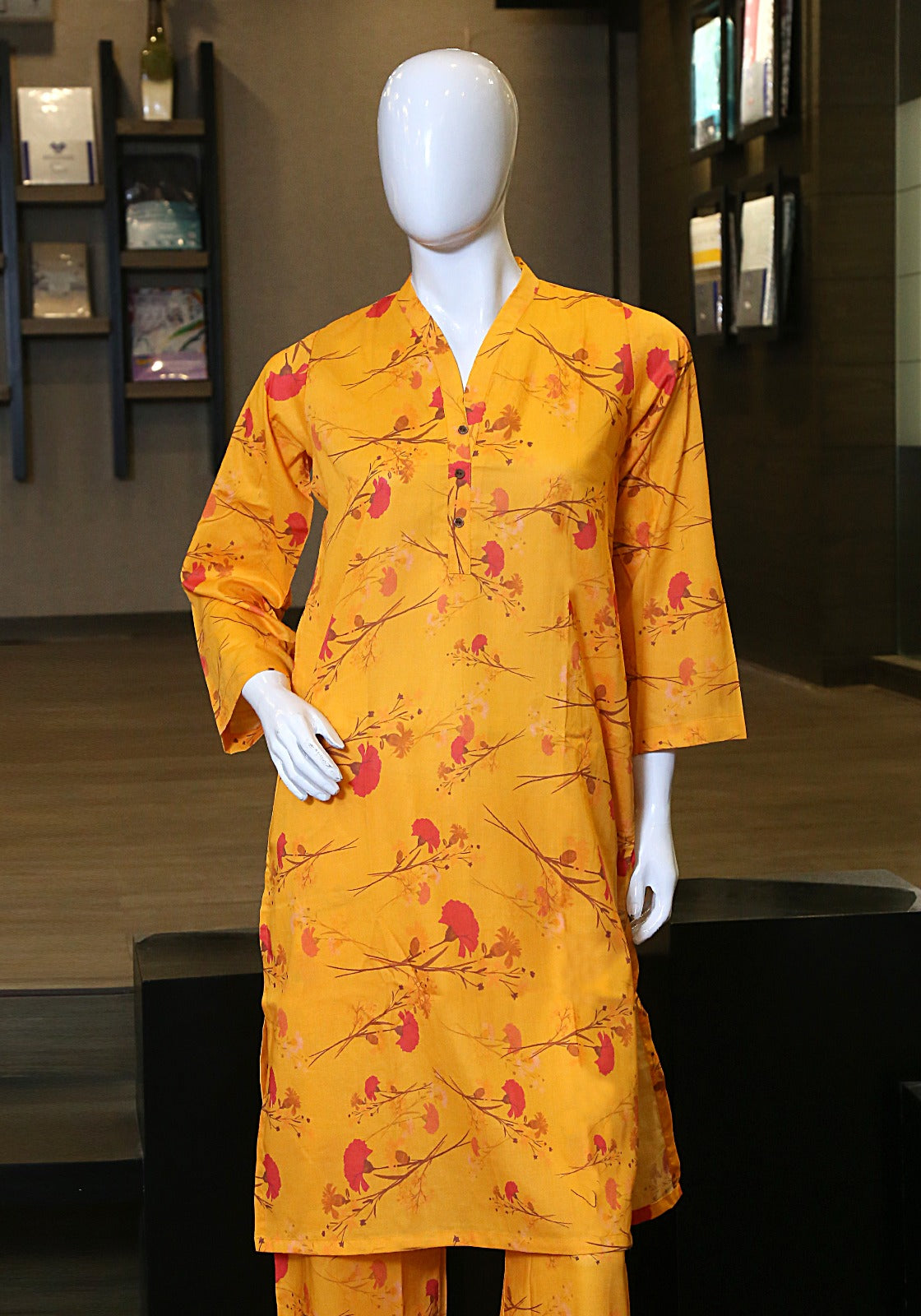 Printed Lawn Suit - Canary