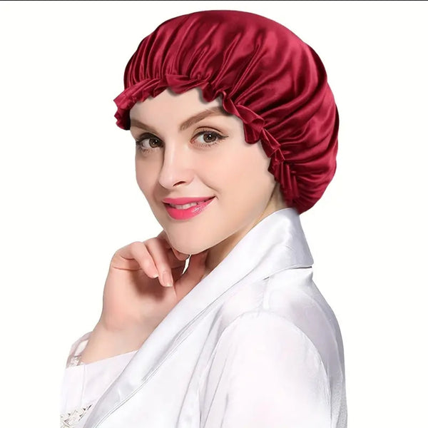 Silk Hair Bonnet - Maroon (Pack Of 2 )