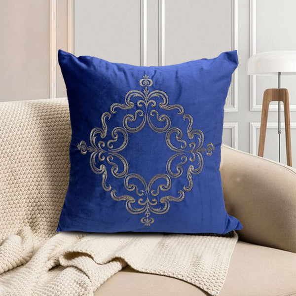 Velvet Embroidered Cushion Cover - Threadwork