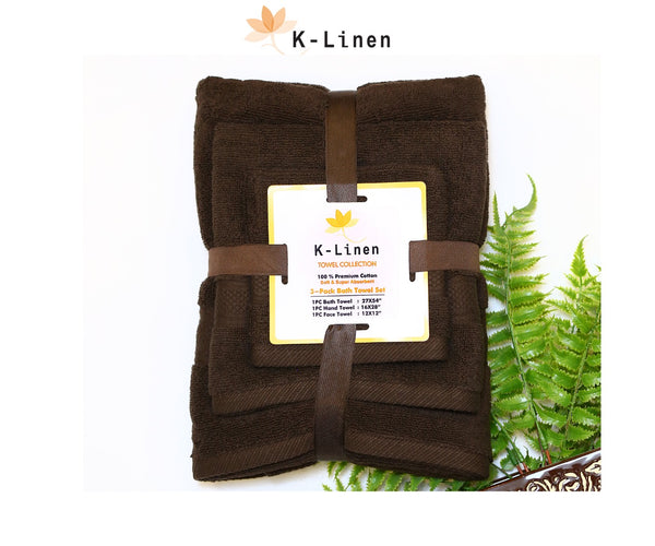 K-Linen Towel Set Collection - Brown