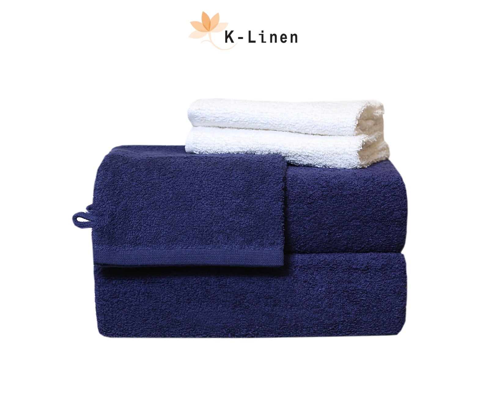 Towel Set 6 Pcs - Blue-White