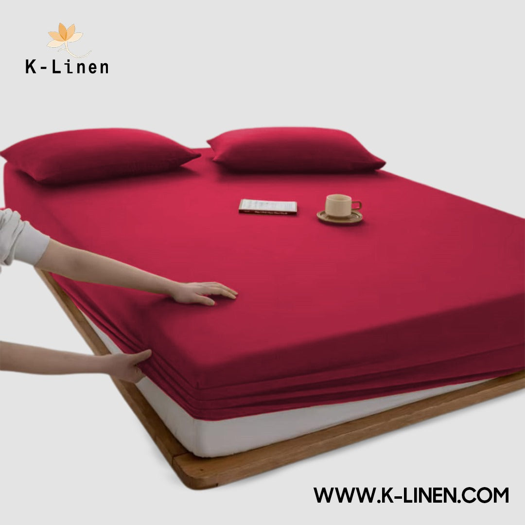 Jersey Bed Fitted Sheet - Maroon