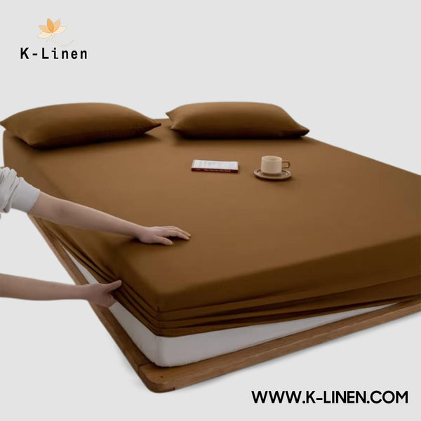 Jersey Bed Fitted Sheet - Camel Brown