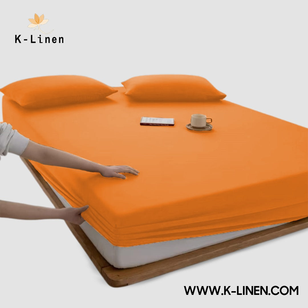 Jersey Bed Fitted Sheet - Orange