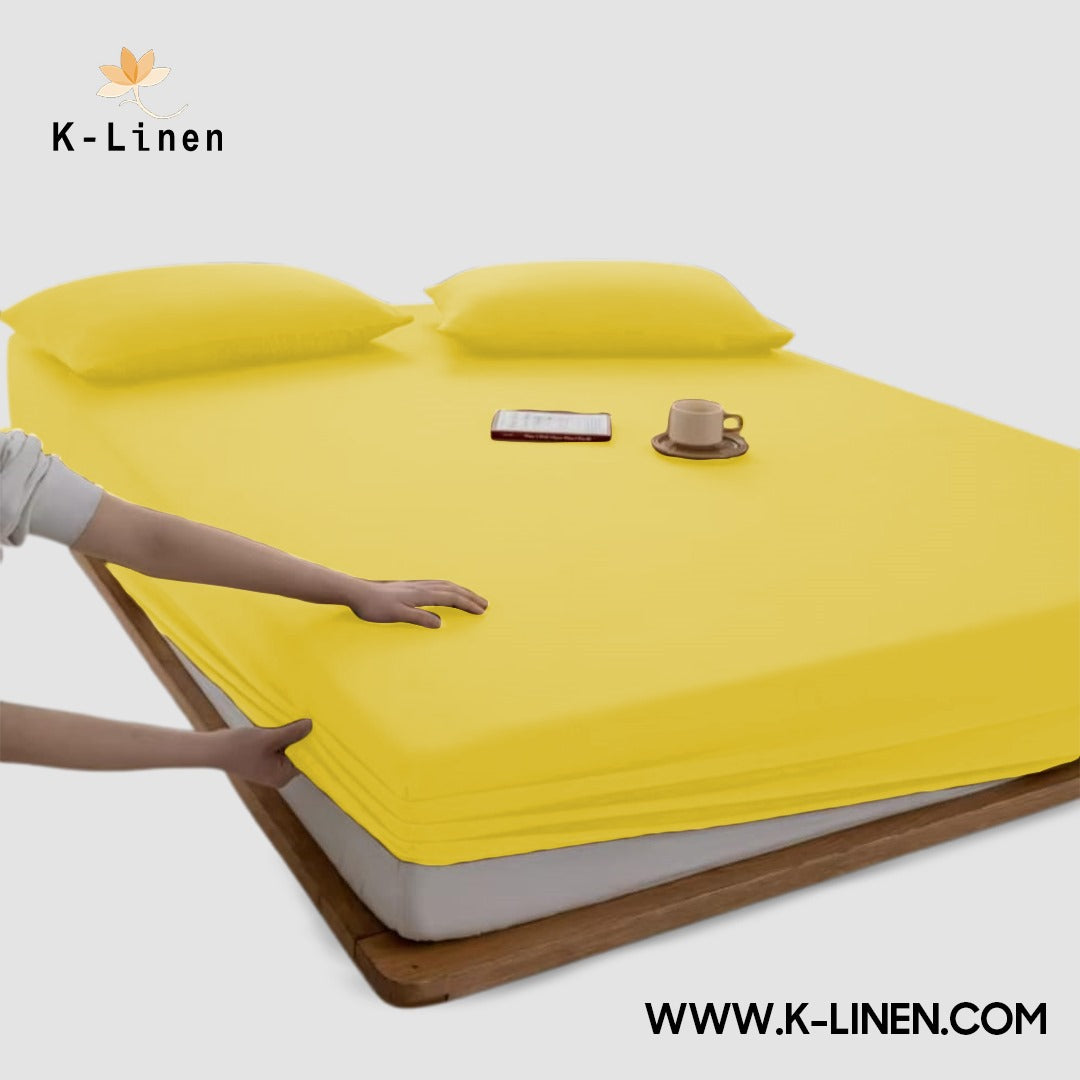 Jersey Bed Fitted Sheet - Yellow