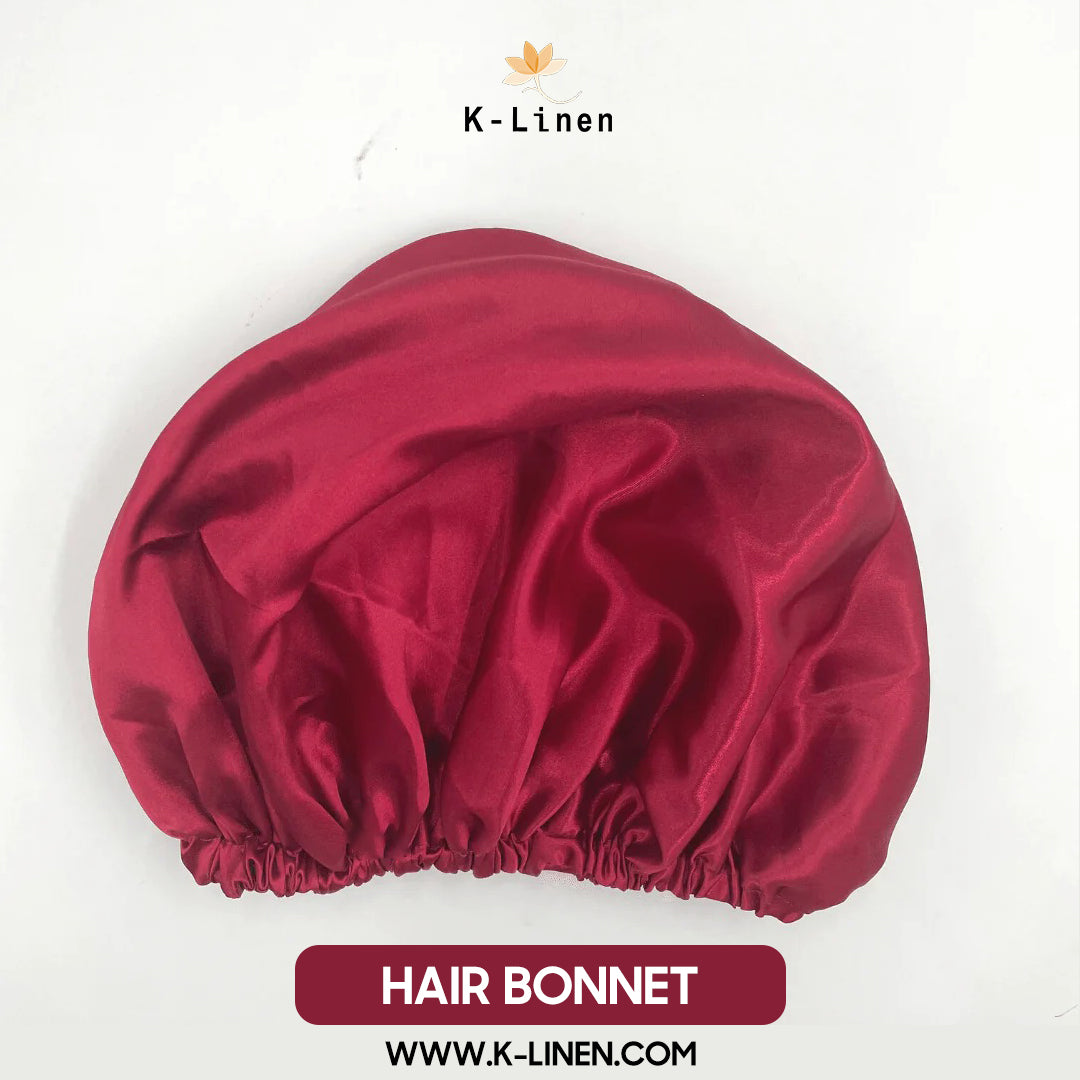Silk Hair Bonnet - Maroon