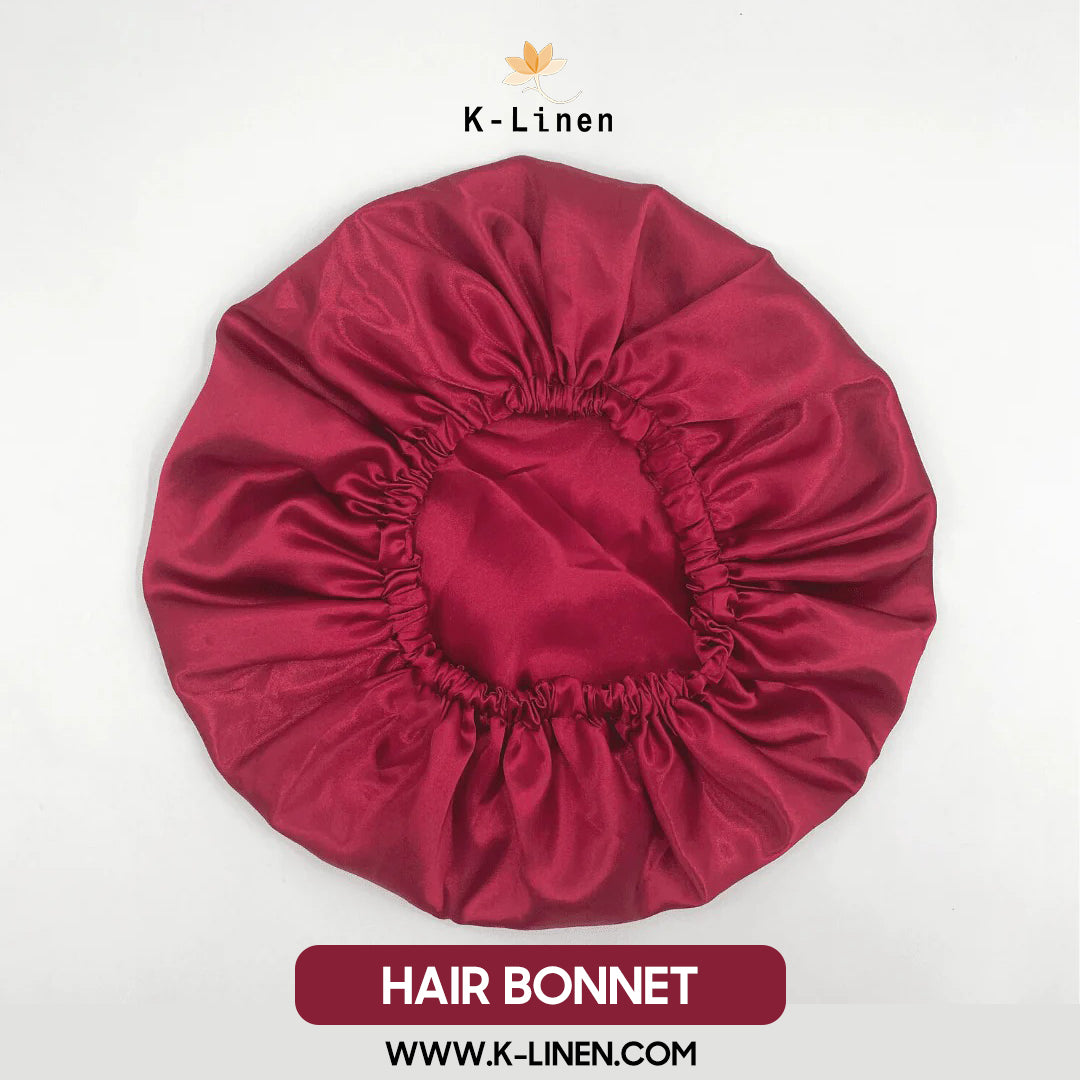 Silk Hair Bonnet - Maroon