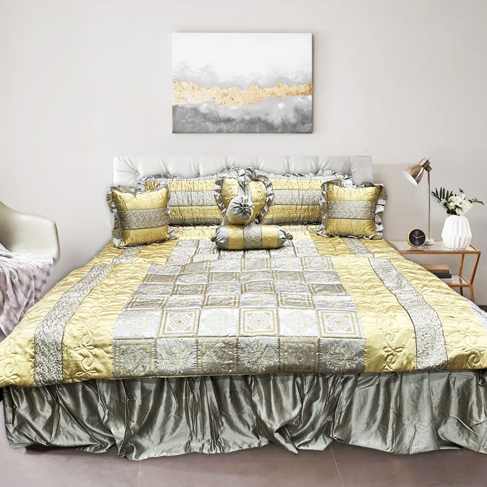 Bridal bedsheet set - Golden Yellow