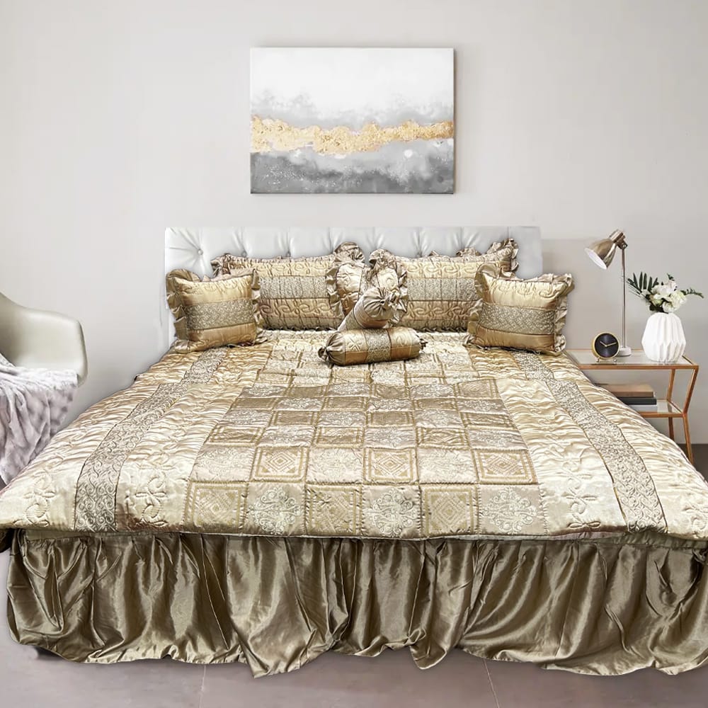 Bridal bedsheet set - Golden Hues