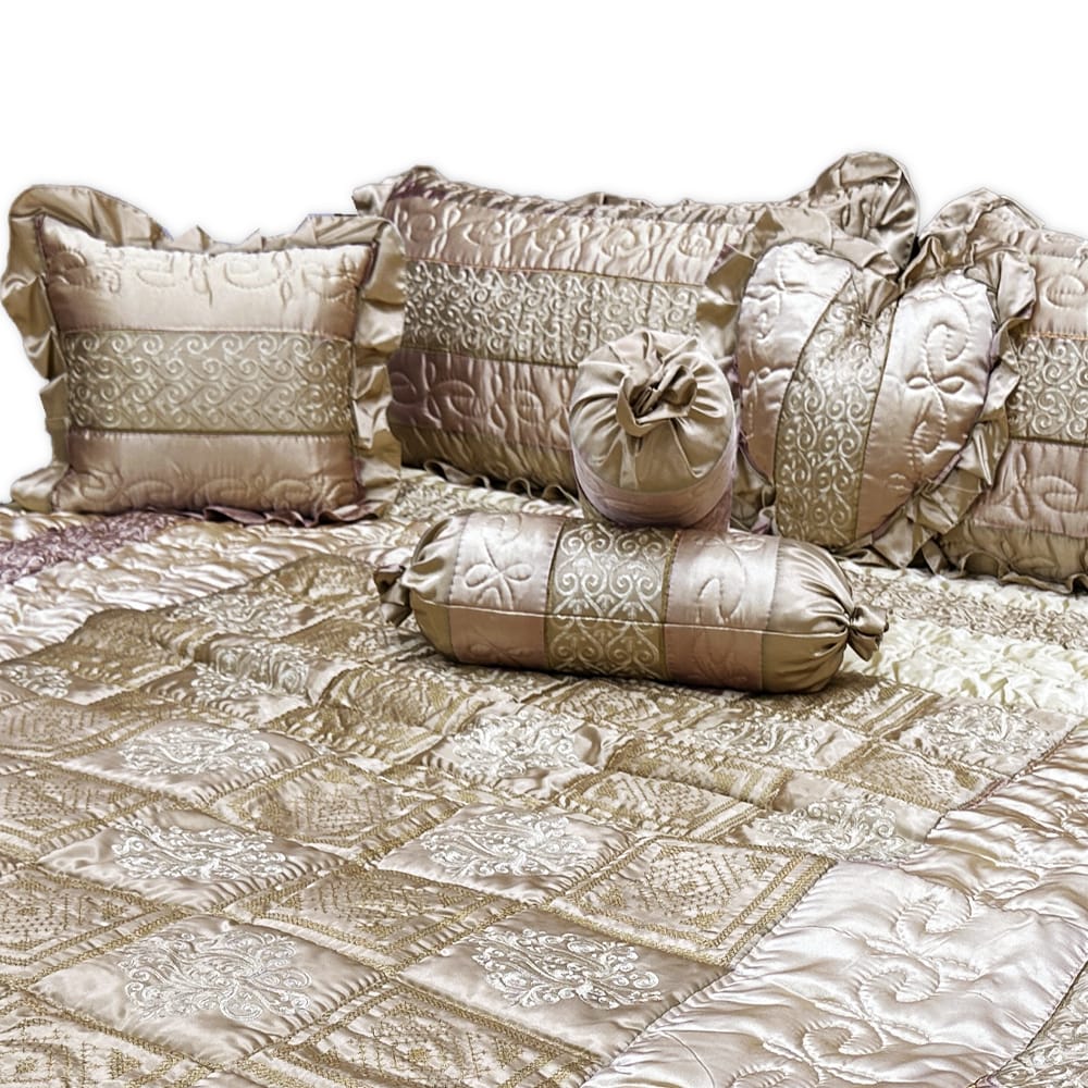 Bridal bedsheet set - Golden Hues