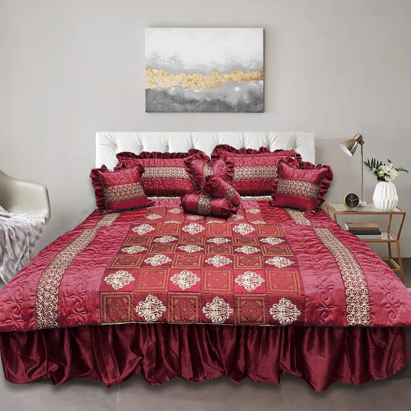 Bridal bedsheet set - Maroon