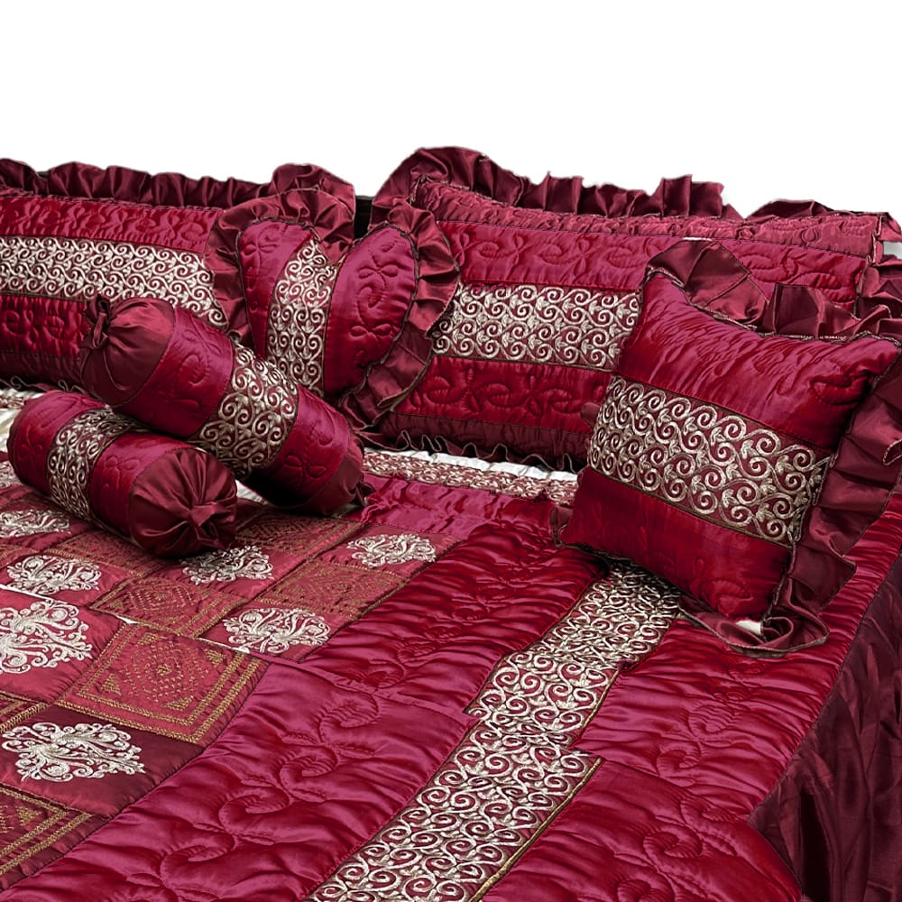 Bridal bedsheet set - Maroon