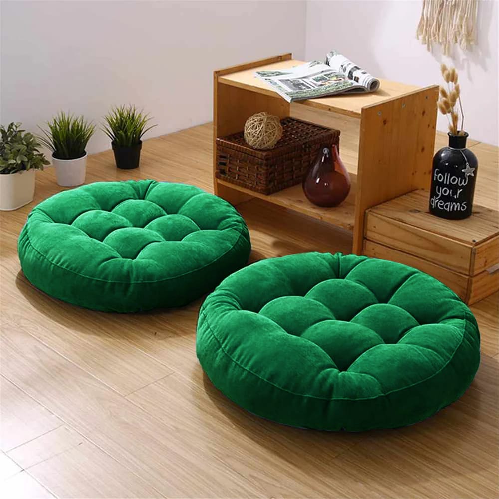 Round Shape Floor Cushions - Pack Of 2