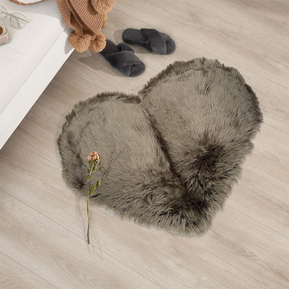 Heart Shaped Rug - Brown