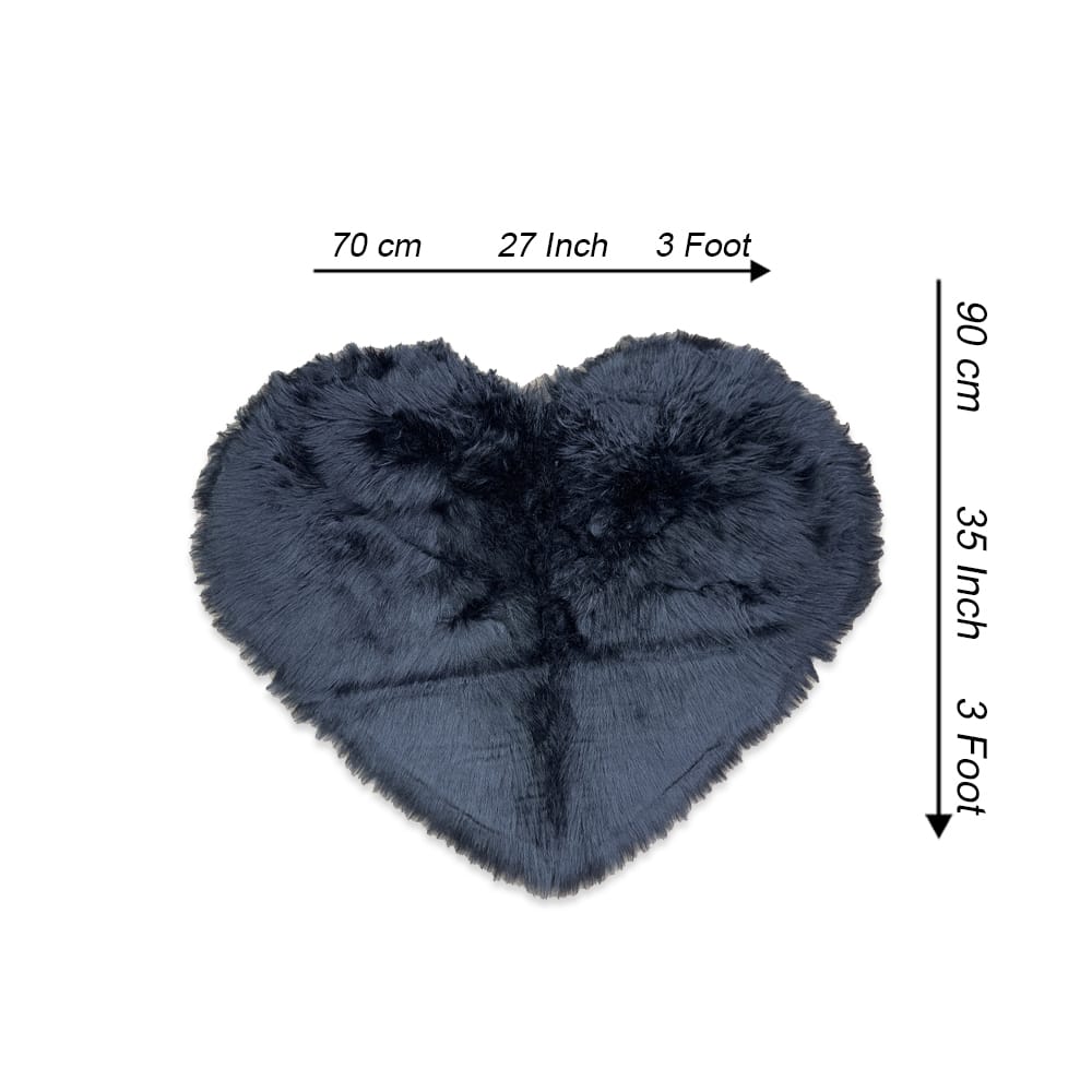 Heart Shaped Rug - Black