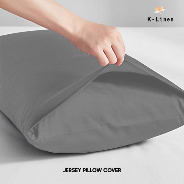 Pair of Jersey Pillow Cover - Grey