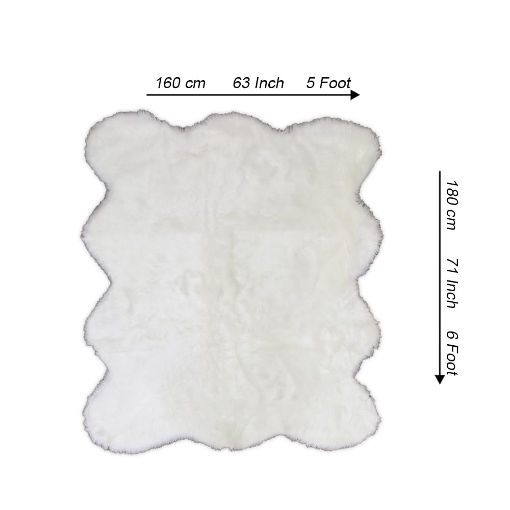 Lounge Size Furry Rug (160*180CM) - White