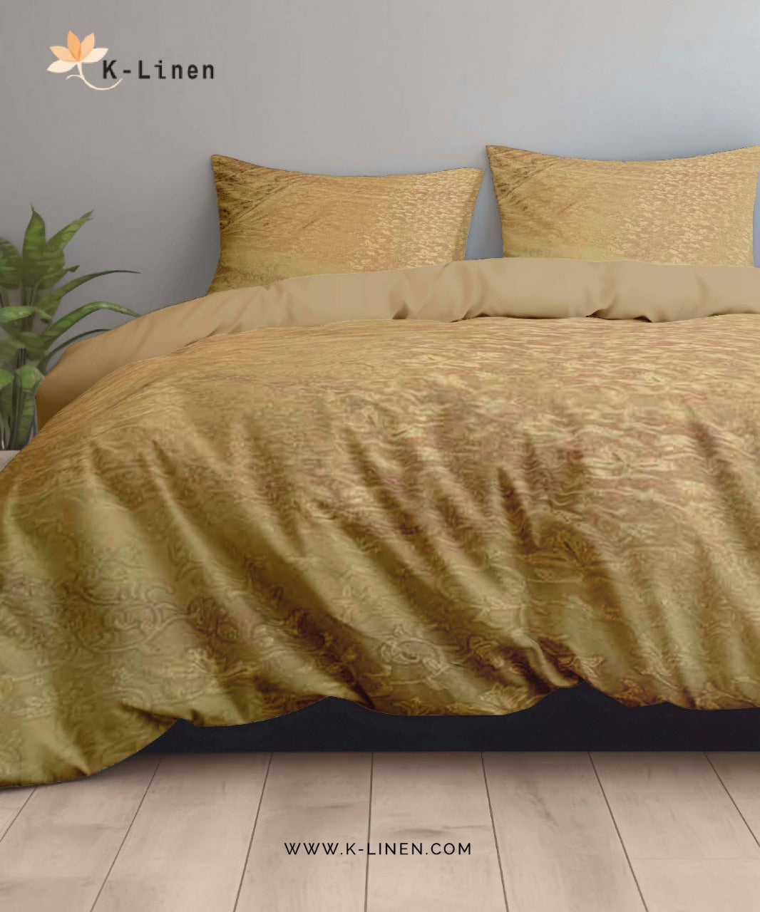 Jacquard Bedsheet - Golden