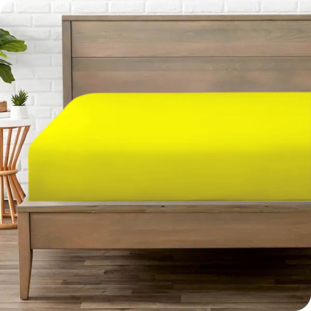 Jersey Bed Fitted Sheet - Yellow