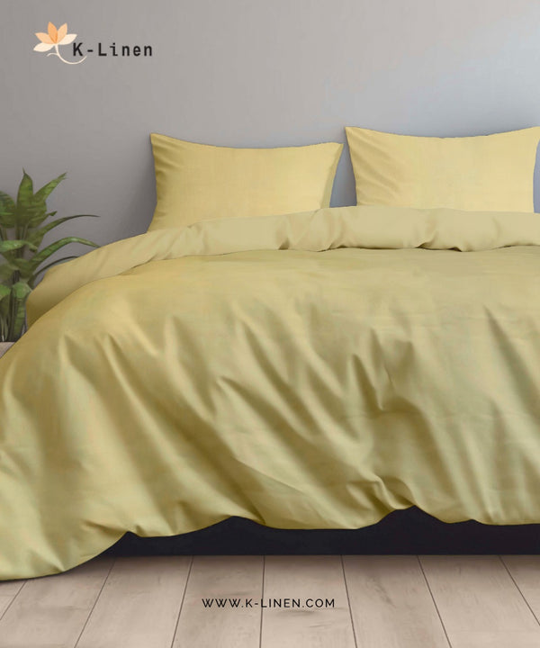 Lime Green Solid Bed Sheet Set