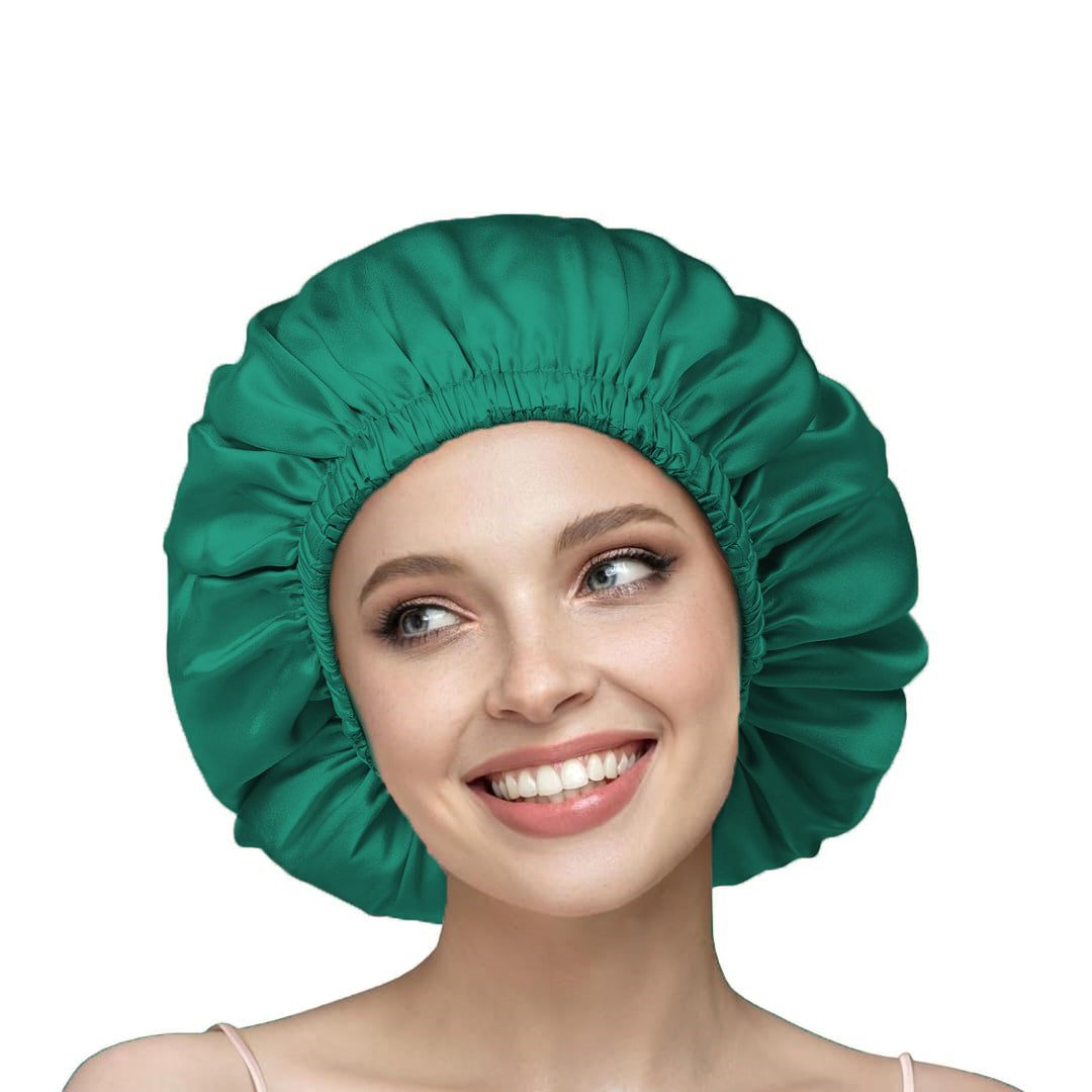 Silk Hair Bonnet - Emerald Green