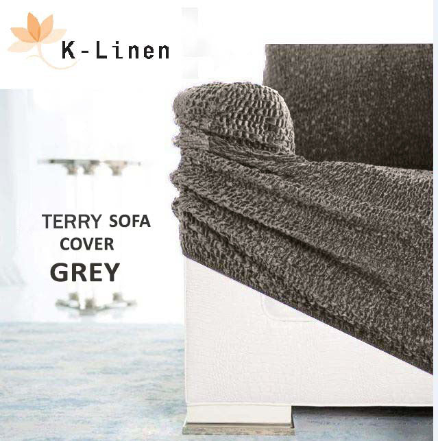 Premium Terry Sofa Cover - Grey