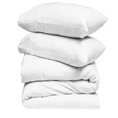 WHITE SOLID BED SHEET SET