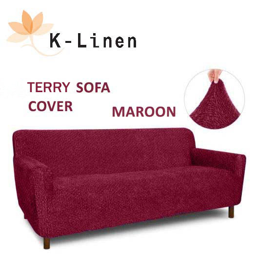 Premium Terry Sofa Cover - Maroon