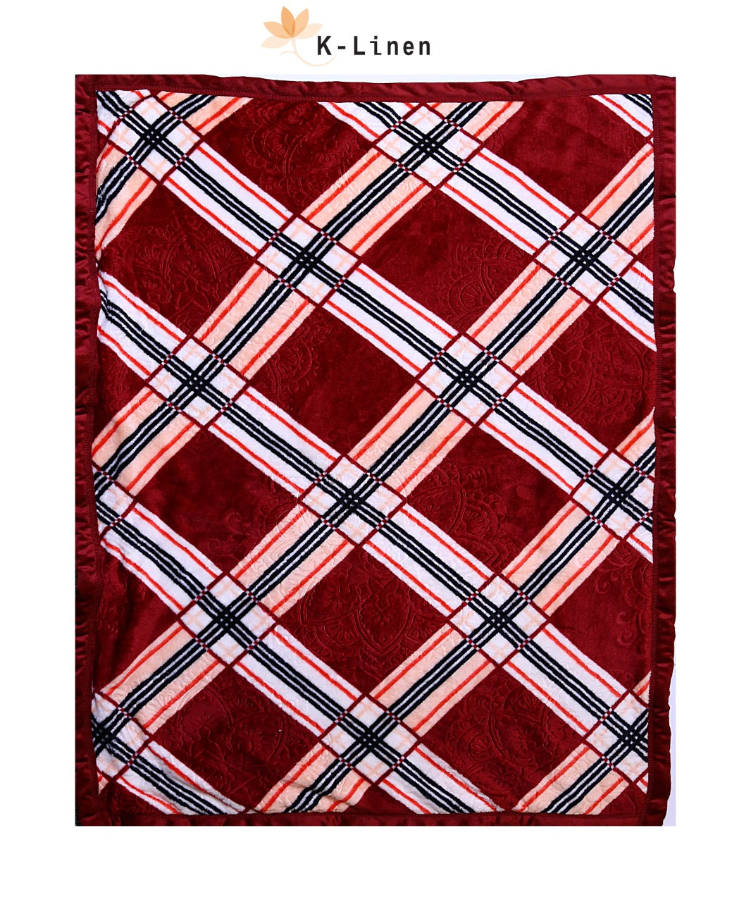 Baby Flees Printed Blanket - Red Square Pattern