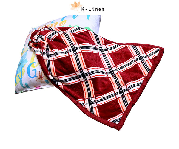 Baby Flees Printed Blanket - Red Square Pattern