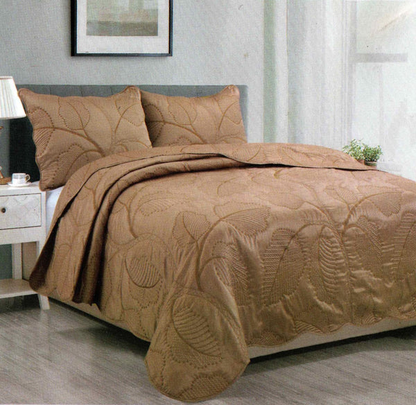 Cotton Sateen Quilted-Camel brown