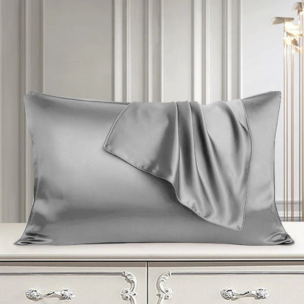 Pair of Satin Pillow Cover - Grey