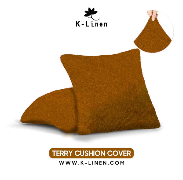 Terry Cushion Cover- Camel Brown
