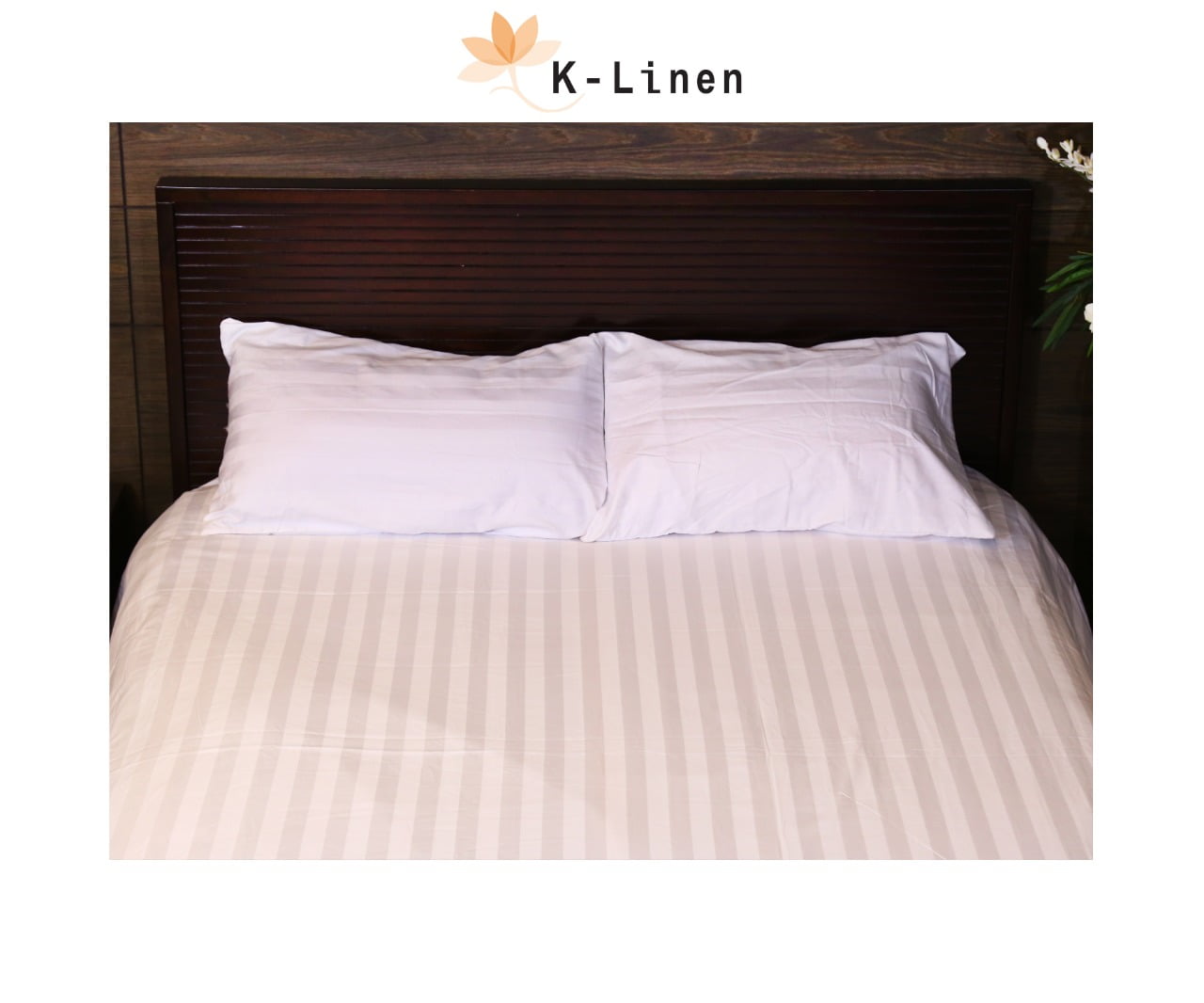 Luxury White Satin Stripes Bed Sheet Set