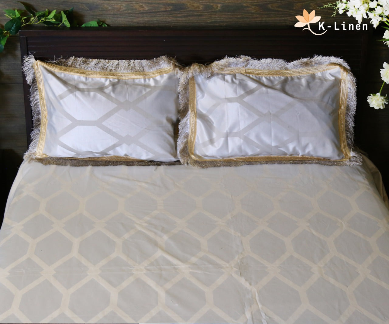 Palachi Satin Bed Sheet Set - Silver