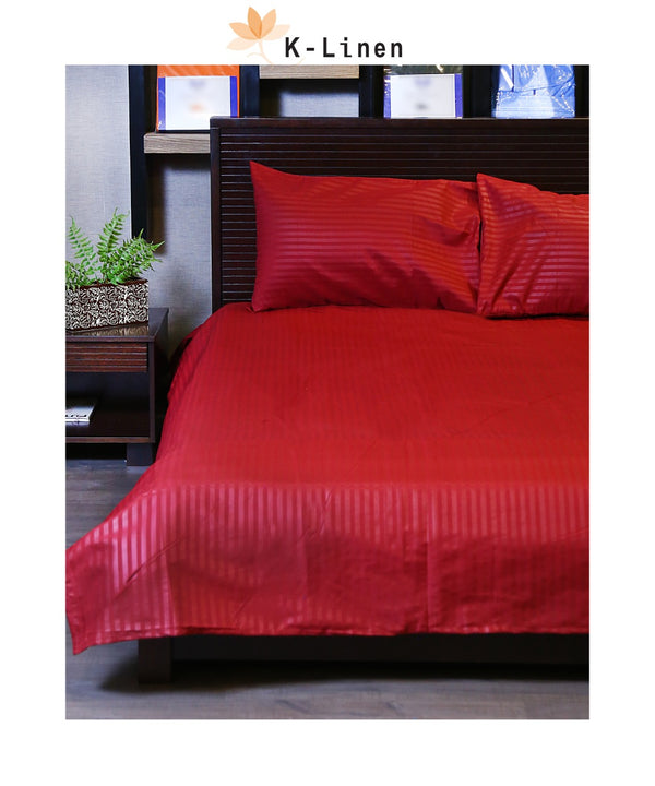 Cotton Satin Stripe - Red