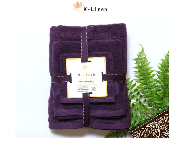 K-Linen Towel Set Collection - Purple