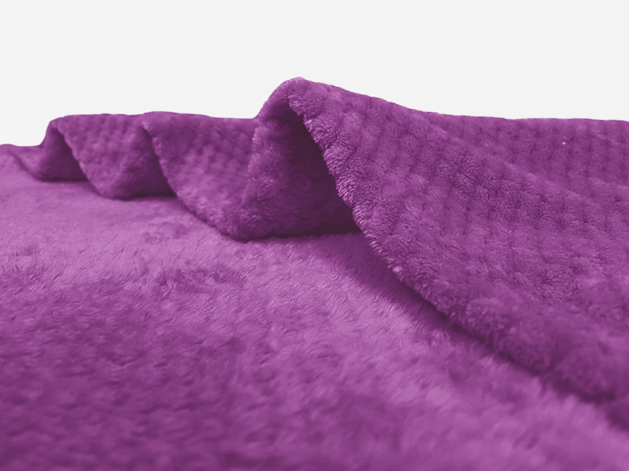 Waffle Fleece Blanket / Bed Spread - Purple